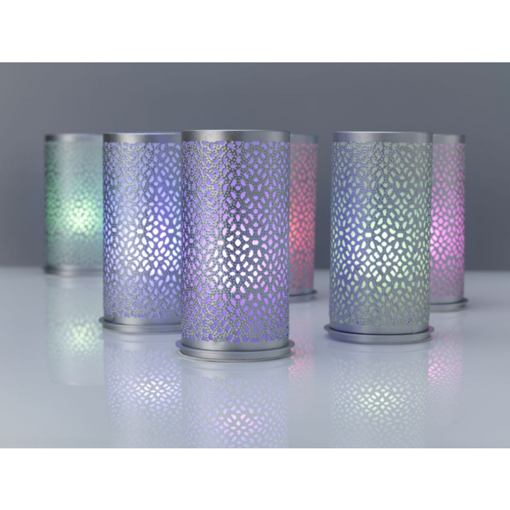 Duni | LED Lamphouder | 140x75mm | Kandelaar Bliss Silver | 178478 (4 stuks) - 2