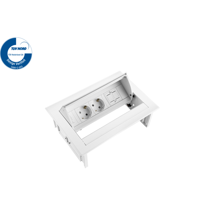 Filex, Power Desk In, 2x 230V, 1x keystone, wit - 0