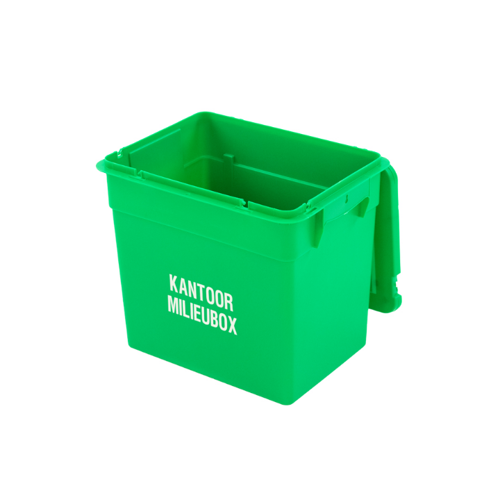 Kunststof milieubox met deksel, 30 liter, groen, VB 420500 - 2