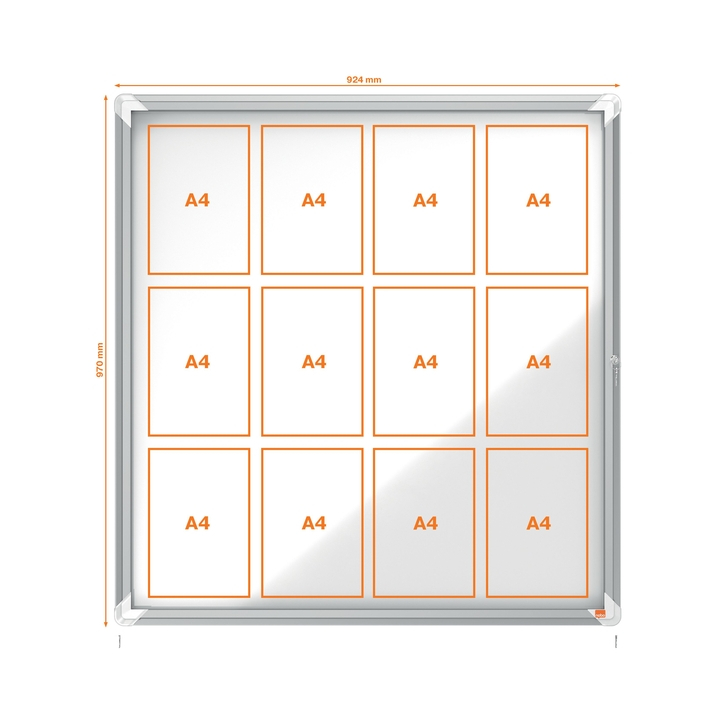 Vitrinekast buiten nobo glas magnetisch 12x a4(1902581) - 2