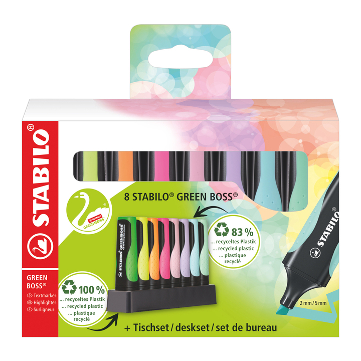 Markeerstift stabilo green boss deskset 8 stuks(6070/08-5) - 0