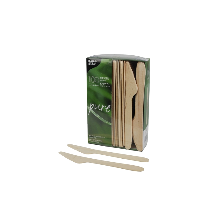 Houten mes, 16.5cm, 100 stuks - 0