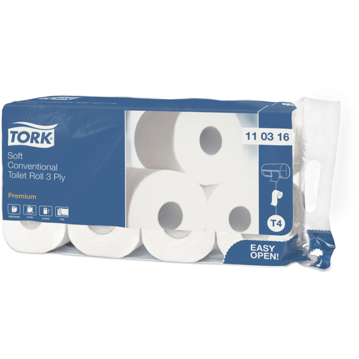 Tork Premium | Toiletpapier | 250 Vel | 3-Laags | T4 | Wit | 110316 (72 stuks) - 0