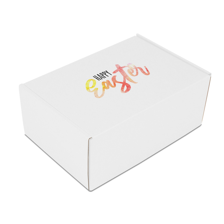 Pasen geschenkdozen,Happy Easter 22,5x15x9cm, wit (100st) - 0