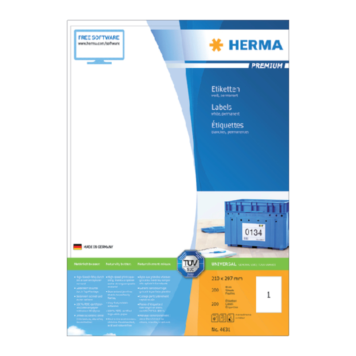 Etiket herma superprint 4631 a4 200st - 0
