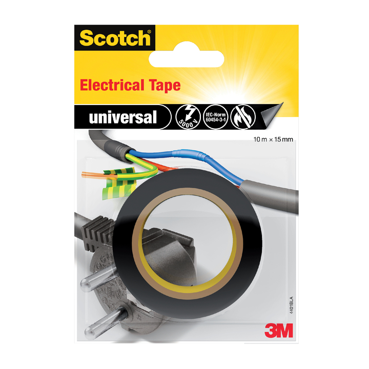 Plakband 3m scotch isolatie 15mmx10m zwart(19500186796) - 0