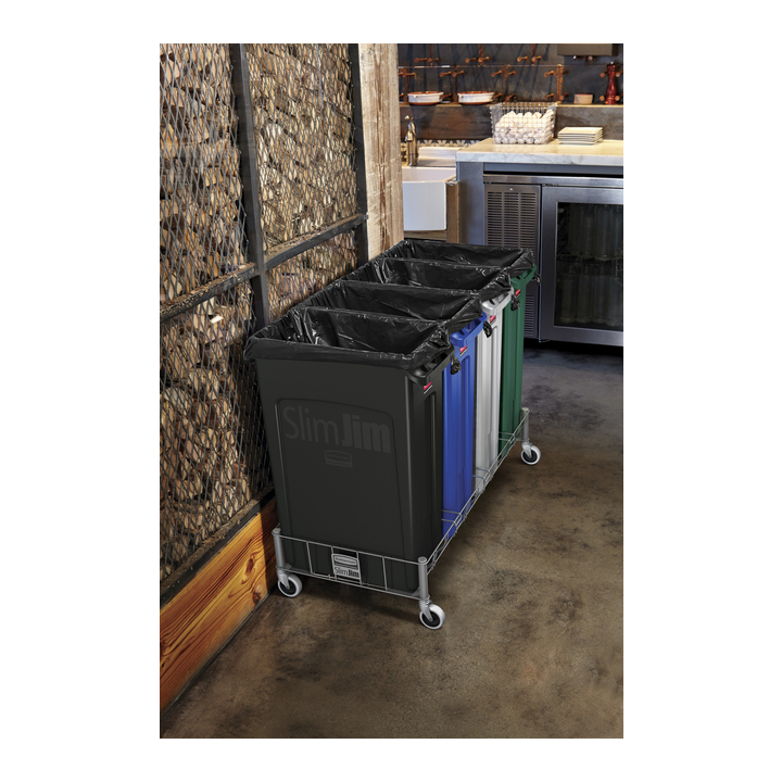 Afvalbak Rubbermaid Slim Jim VT | 87L | zwart (FG354060BLA) - 2