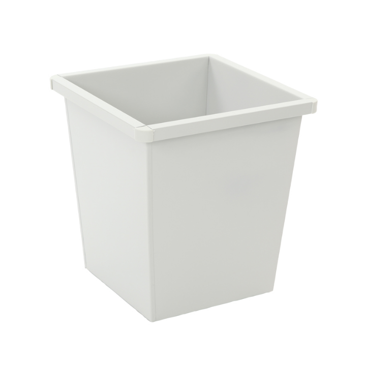 Metalen papierbak, vierkant, 27 liter, grijs, VB 102700 - 0
