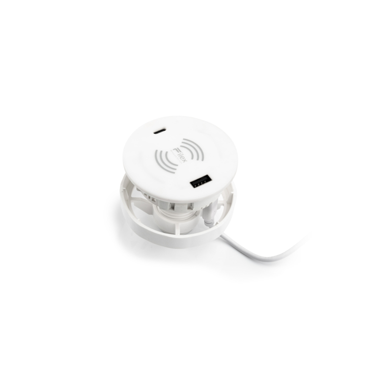 Filex, AC QI Power-Spot, 1x USB A+C, wit - 1