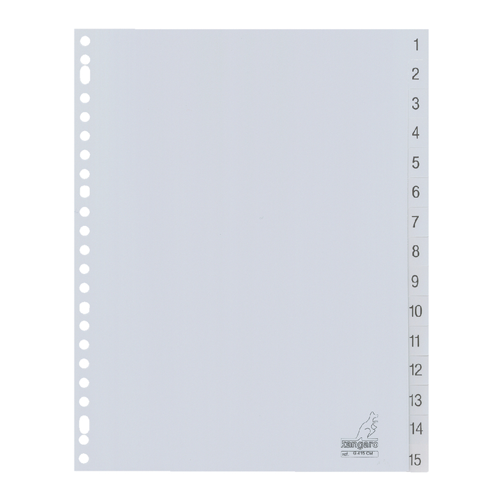 Tabblad kangaro g415cm a4 23r pp 15dlg 1-15 grijs(g415cm) - 0