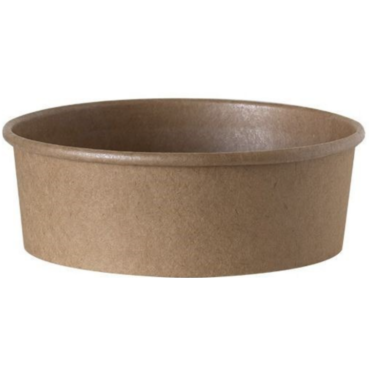 Kraft saladeschaal, PE coating, 1300ml, 184mm (300 stuks) - 0