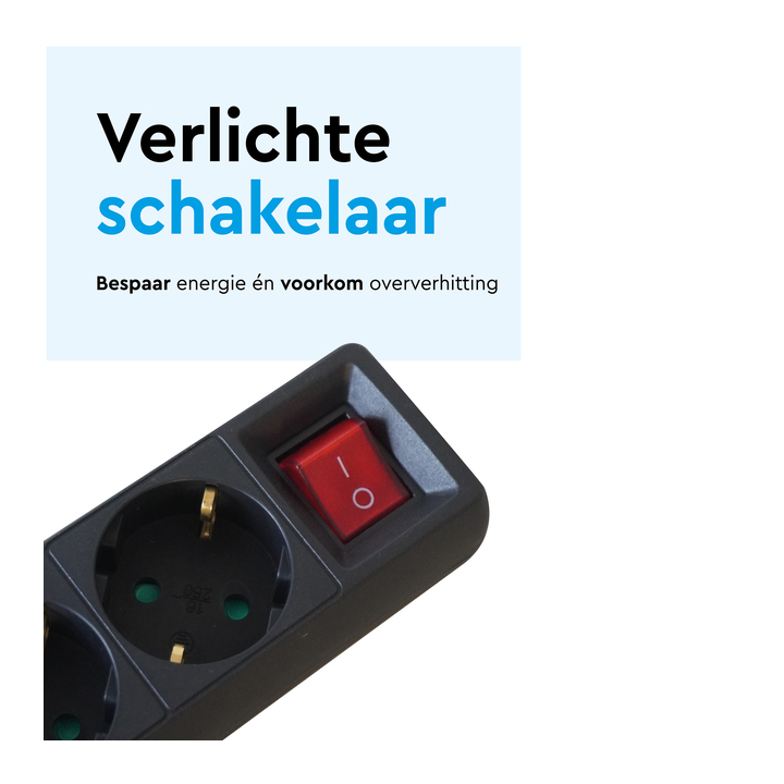 Stekkerdoos brasq 5 voudig 5 meter zwart(8742629) - 3