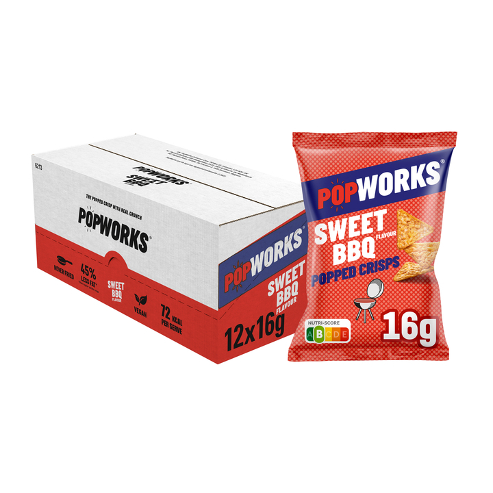 Chips popworks sweet bbq 16gr(37282) - 0
