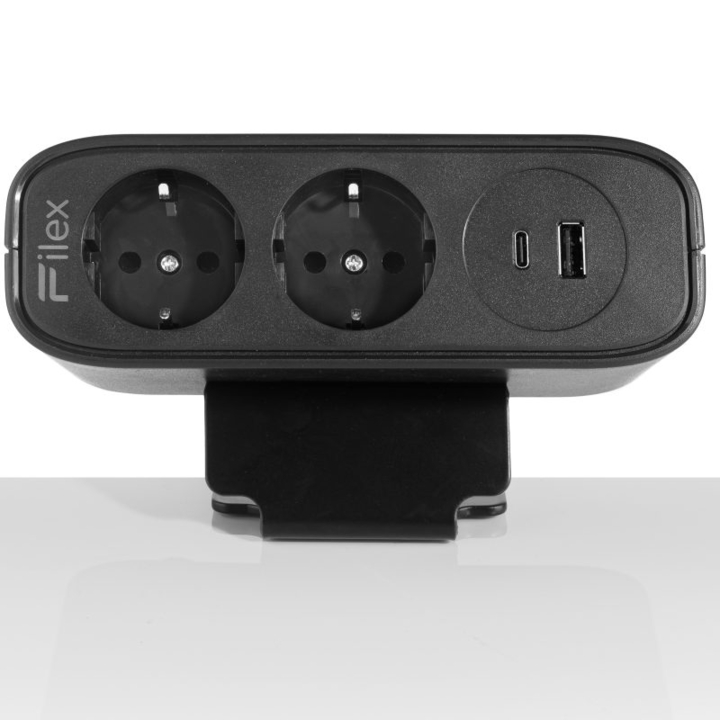 Filex, Power Desk Up EP65, 2x 230V, USB A, USB C (65W) zwart - 1