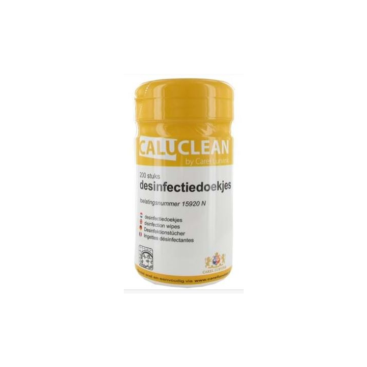 CaluClean, alcohol desinfectiedoekjes (200 stuks) - 0