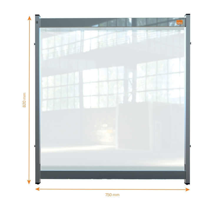 Bureauscherm nobo modulair doorzichtig pvc 750x820mm(1915550 - 1