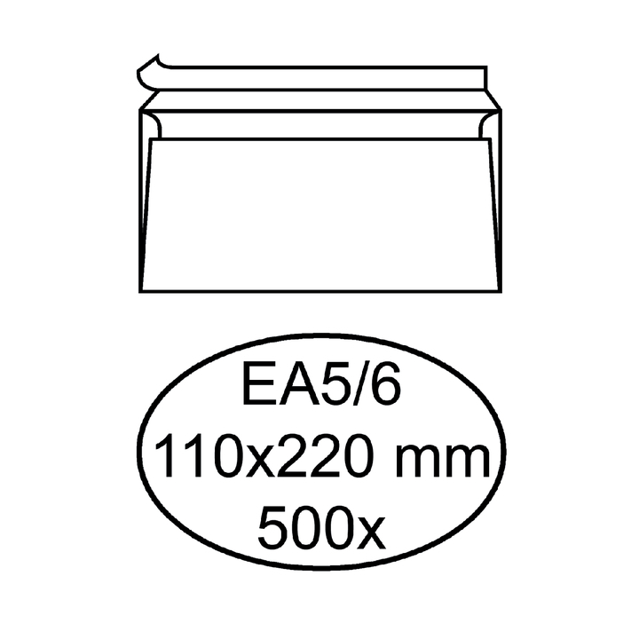 Envelop quantore bank ea5/6 110x220 zk 80gr wit - 0