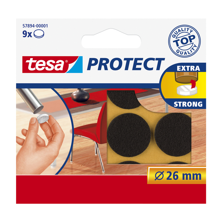 Antikrasviltjes tesa 57894 26mm rond bruin(57894-00001-01) - 0