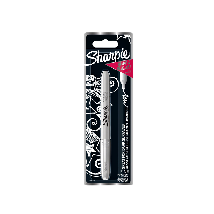 Viltstift sharpie rond 0.9mm metallic zilver(1986004) - 0