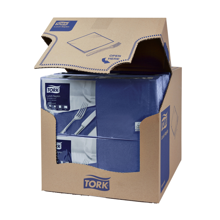 Lunchservet tork advanced vierdevouw donkerblauw(477215) - 1