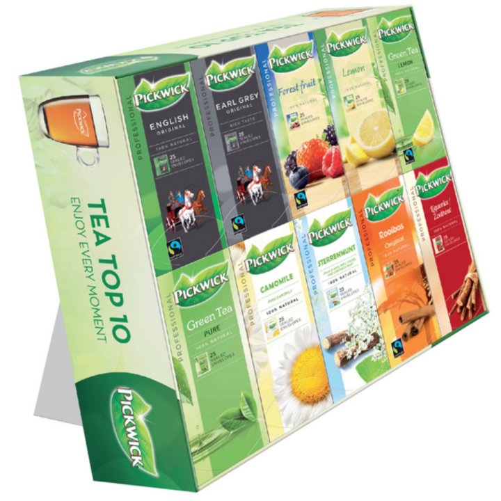Pickwick Professional, thee, 2 gram, top 10 assortiment, 4016928 (10 pakken á 25 stuks) - 1