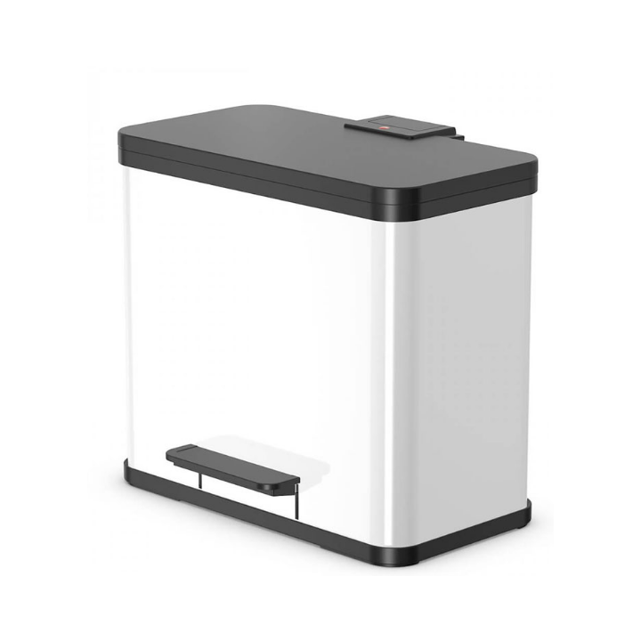 Hailo Öko Duo Plus, pedaalemmer, 17+9 liter, wit, VB 016195 - 0