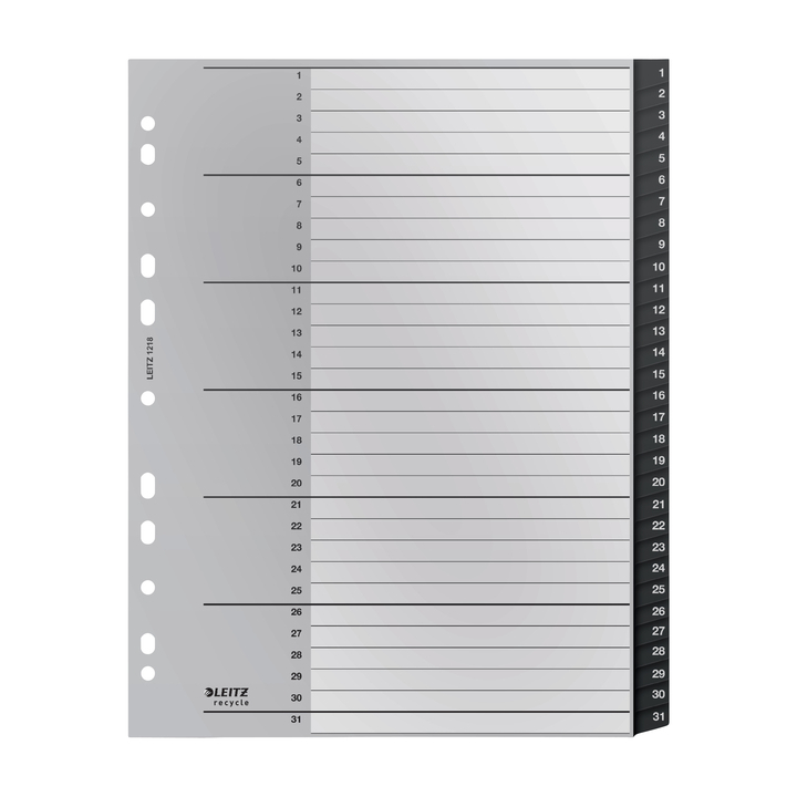 Tabblad leitz recycle a4 1-31 extra breed pp(12180000) - 0