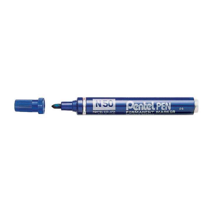 Viltstift pentel n50 perm rond 1.5-3mm blauw - 0