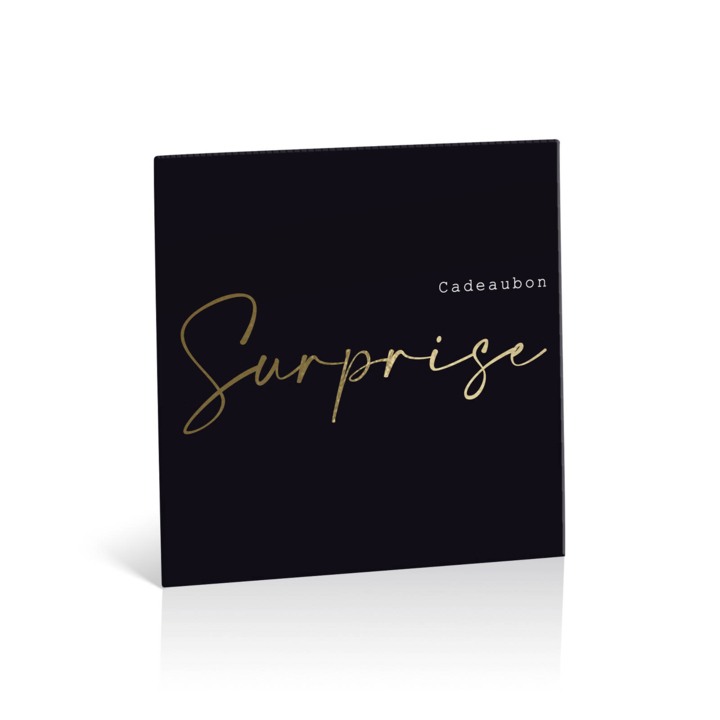 Cadeaubon, dessin black-gold surprise, 12,5x12,5cm (10 st) - 0