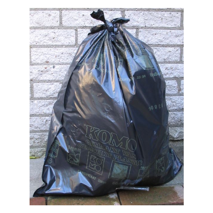 KOMO | Vuilniszak | LDPE | 60x80cm | 60 Liter | T60 | Grijs (20 rollen x 20 zakken) - 1