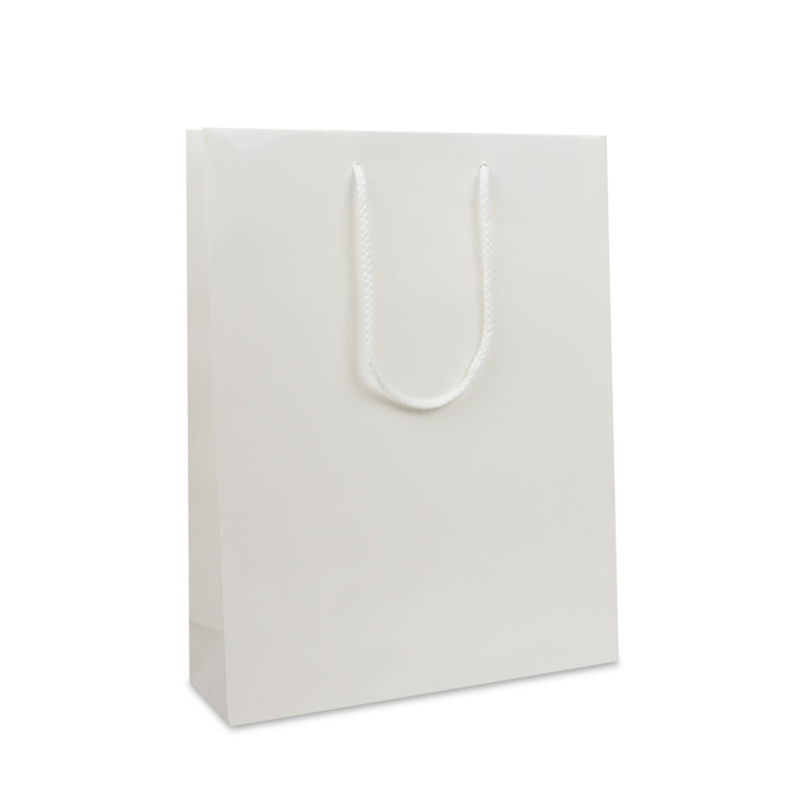 Luxe draagtas, papier, 31+10x40cm, glans-blauw (100 stuks) - 0