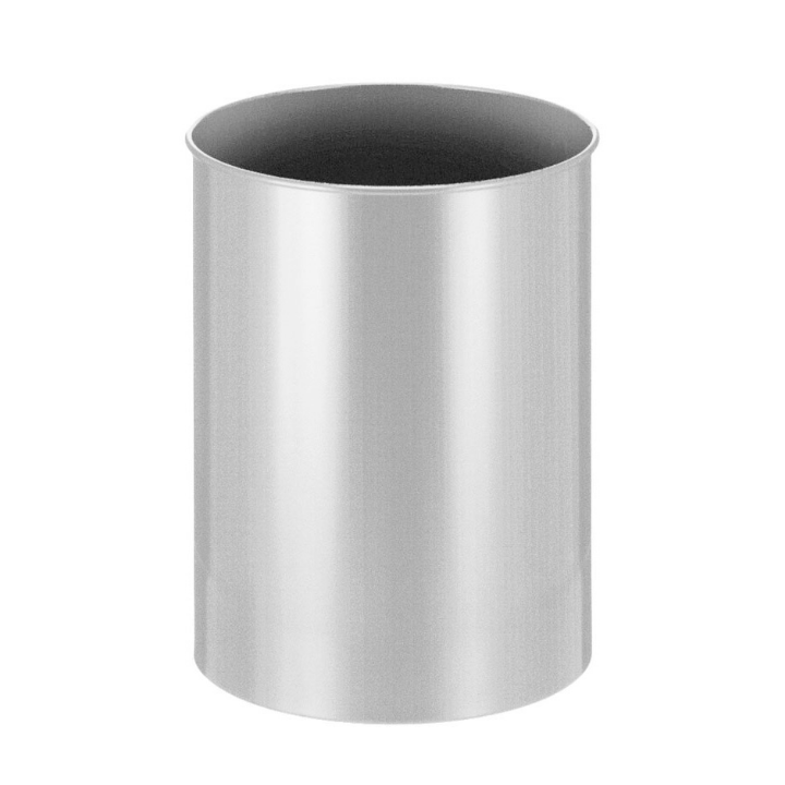 Metalen papierbak, rond, 30 liter, zilver, VB 100300 - 0