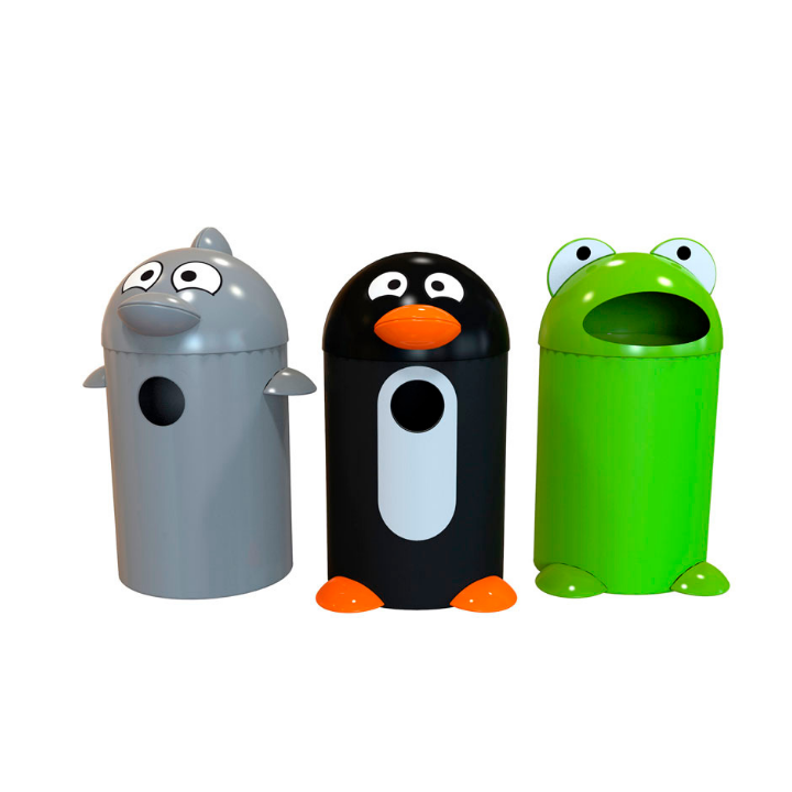 Penguinbuddy, buitenafvalbak, 55 liter, zwart, VB 061877 - 1