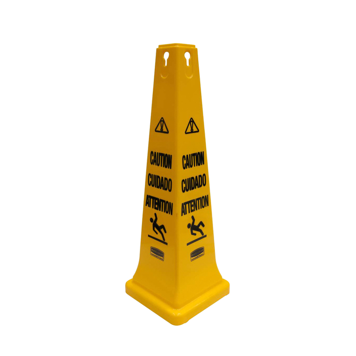 Waarschuwingskegel rubbermaid vierzijdig 91cm geel(fg627600y - 0