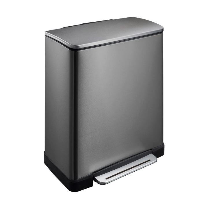 E-Cube EKO, pedaalemmer, 28+18 liter, black steel, VB 926848 - 0
