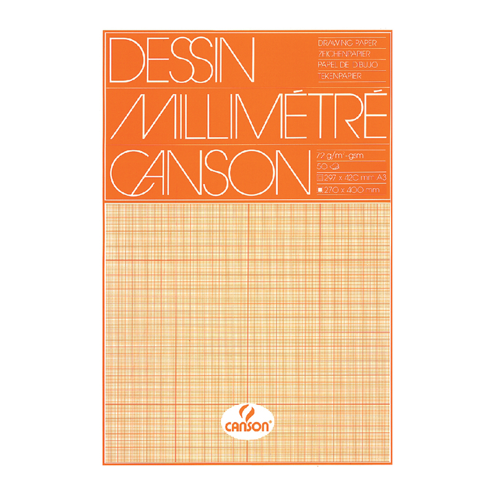 Millimeterblok canson a3 90gr lichtbruin(200067109) - 0
