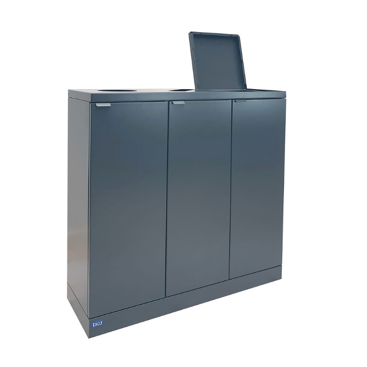 Bica, afvalscheidingsstation, 3x65 liter, antraciet, VB 195206 - 0
