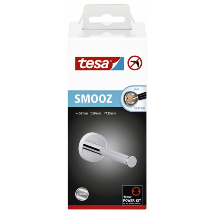 Tesa Smooz | Toiletrolhouder Voor 1 Rol | Chroom | 40328 - 1