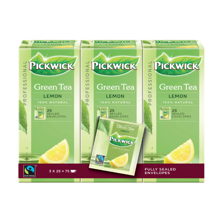 Pickwick Professional, groene thee, 1.5 gram, lemon, 4016823 (25 stuks) - 0