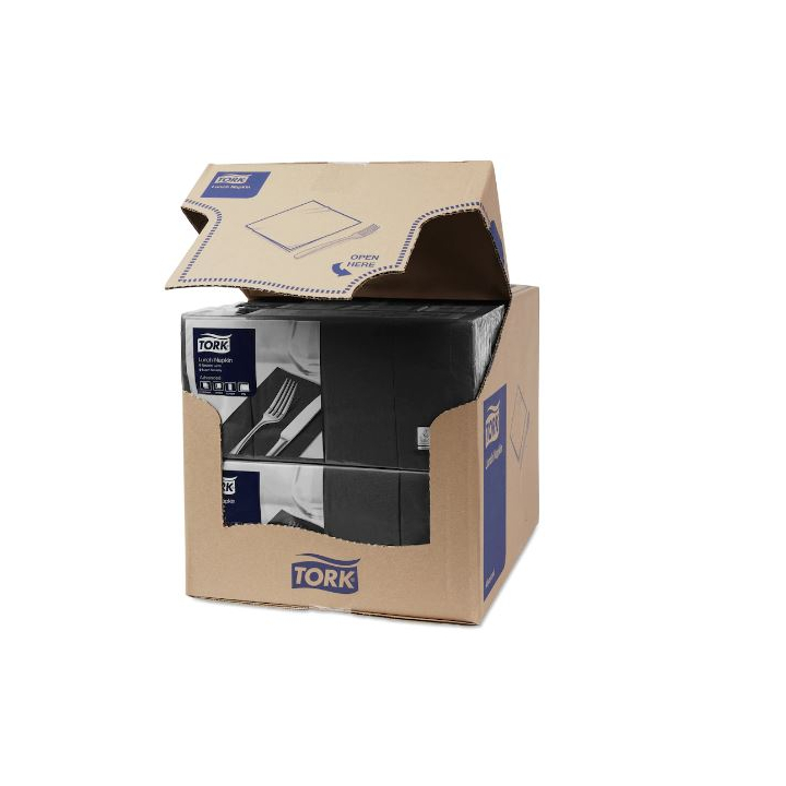 Tork Advanced, servet, 33x33 cm, 2-laags, 1/8 vouw, zwart, 477851 (2000 stuks)  - 2