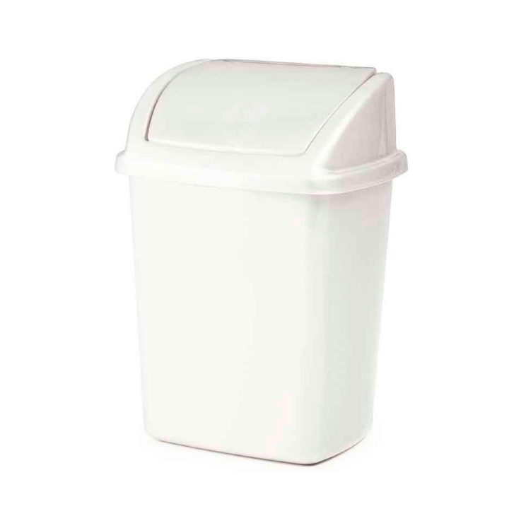 Afvalbak met swingdeksel, 4.5 liter, wit, VB 008397 - 0