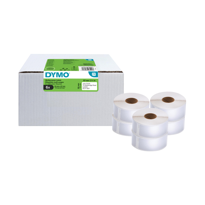 Etiket dymo labelwriter multifunct 32x57 wit 6 rol a 1000 st - 0