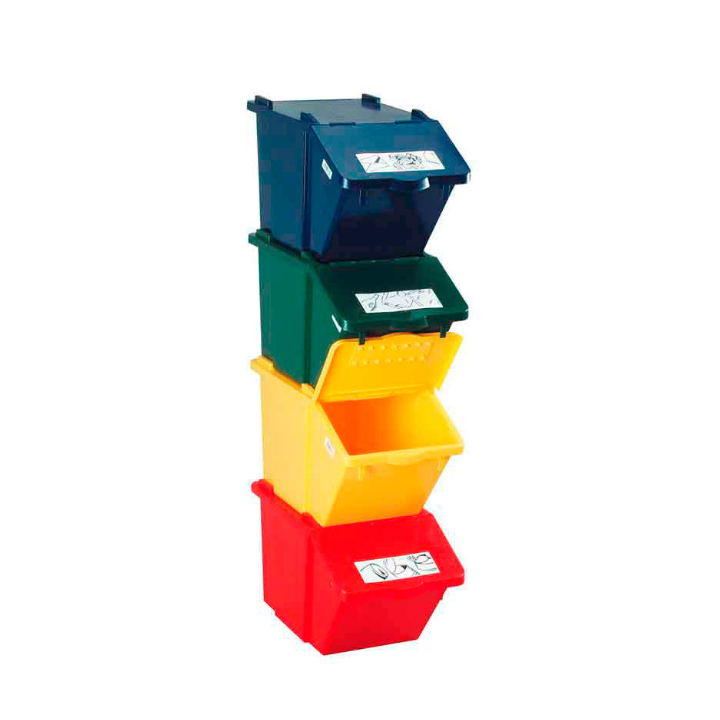 Recyclingbox, kunststof stapelbak, 45 liter, geel, VB 206800 - 1