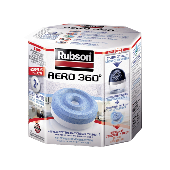 Rubson Aero 360, vochtopnemmer, navulling, 1619478 (2 stuks) - 0