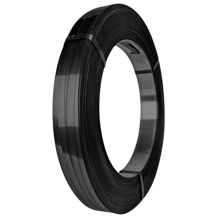 Omsnoeringsband, staal, 16mmx0,5mm, AW, zwart, rol 50kg - 0