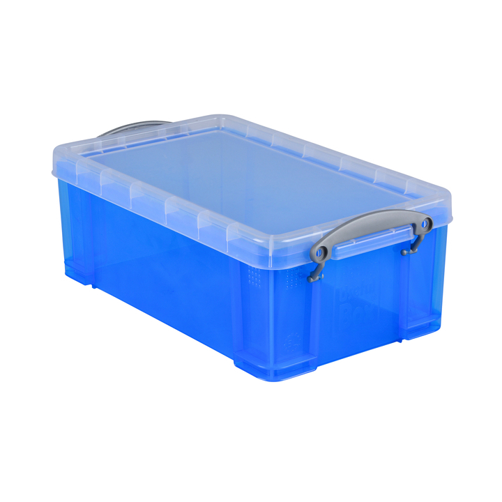 Opbergbox rub 5 ltr 340x200x125mm transp blauw(5tb) - 0