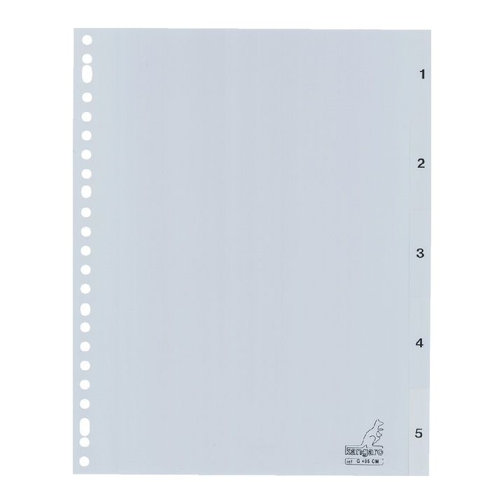 Tabblad kangaro g405cm a4 23r pp 5dlg 1-5 grijs(g405cm) - 0