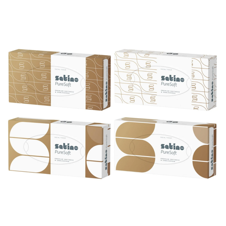 Satino PureSoft | Facial Tissue | 2-Laags | Soft Beige | 211660 (40 doos x 100 stuks) - 1