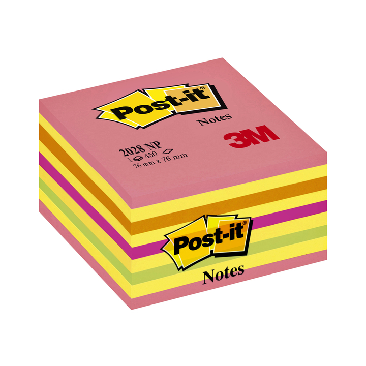 Memoblok 3m post-it 2028np 76x76mm lollipop rz/gl - 0
