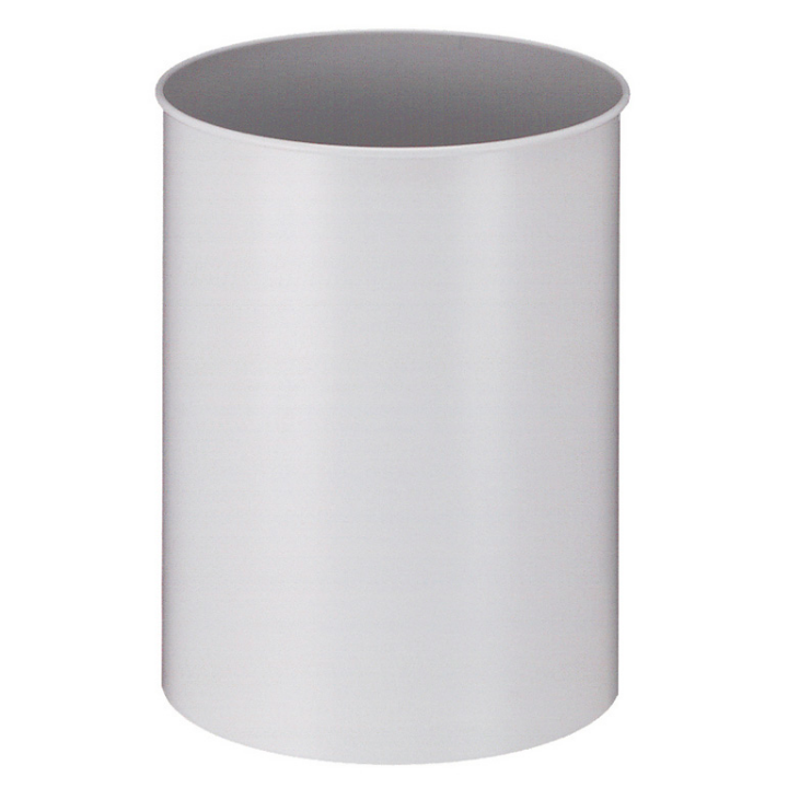 Metalen papierbak, rond, 15 liter, grijs, VB 100100 - 0